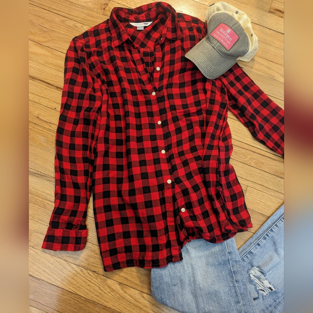 NWOT Old Navy Women's large buffalo plaid classic shirt